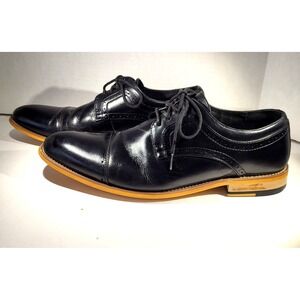Stacy Adams Dickinson Cap-Toe Lace-up Oxford Black Leather Shoes Men's 10.5M 788